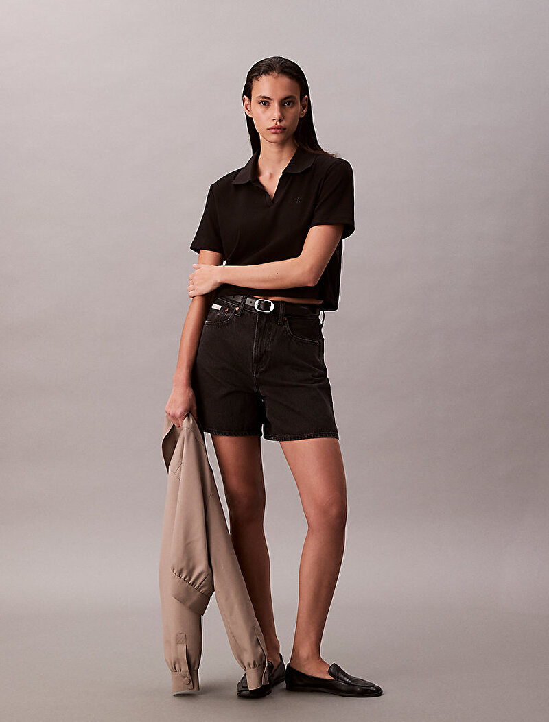 Calvin Klein Siyah Renkli Kadın HI Rise A-Line Şort