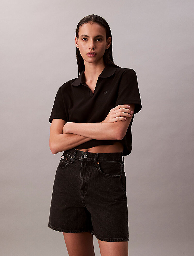 Calvin Klein Siyah Renkli Kadın HI Rise A-Line Şort