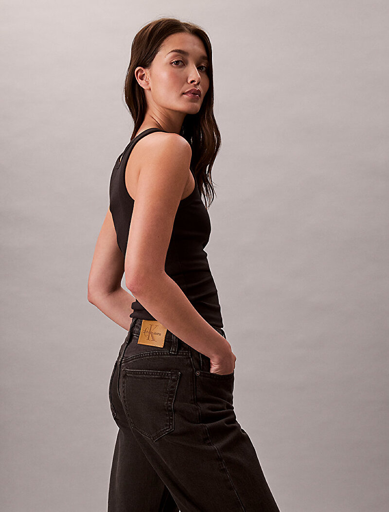 Calvin Klein Siyah Renkli Kadın High Rise Straight Jean Pantolon