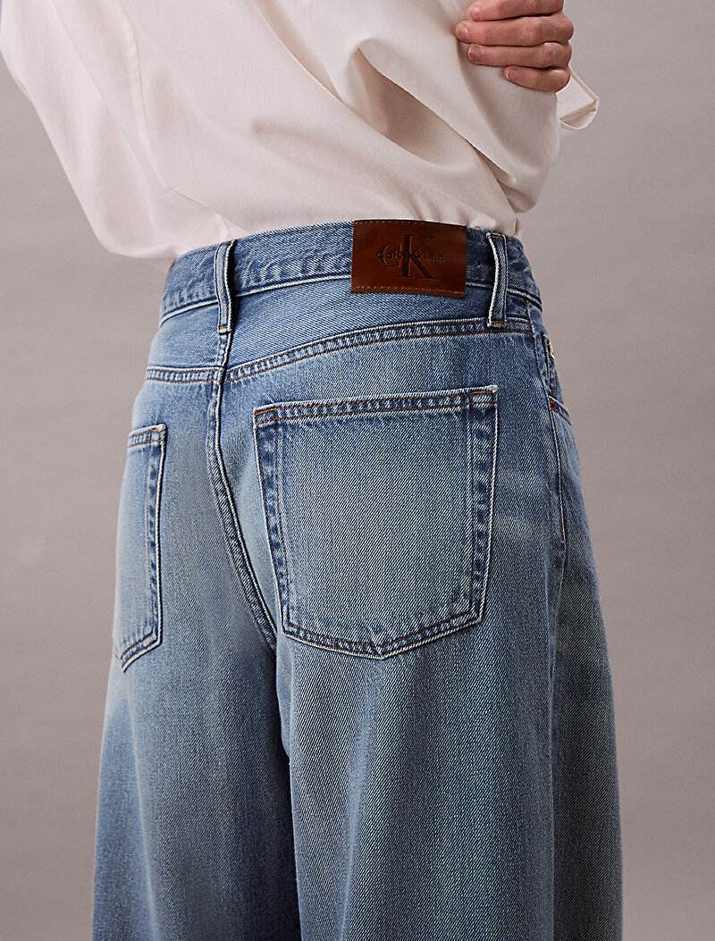 Calvin Klein Mavi Renkli Kadın Low Rise Baggy Diamond Jean Pantolon