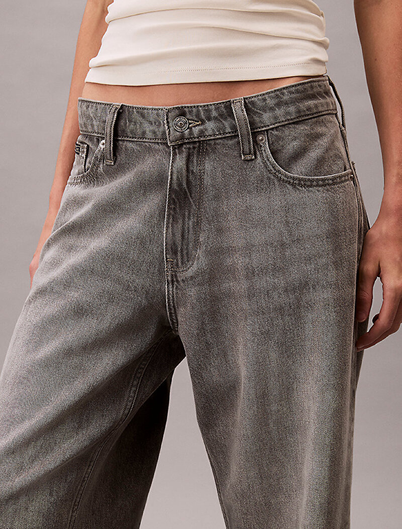 Calvin Klein Yeşil Renkli Kadın Low Rise Baggy Diamond Jean Pantolon