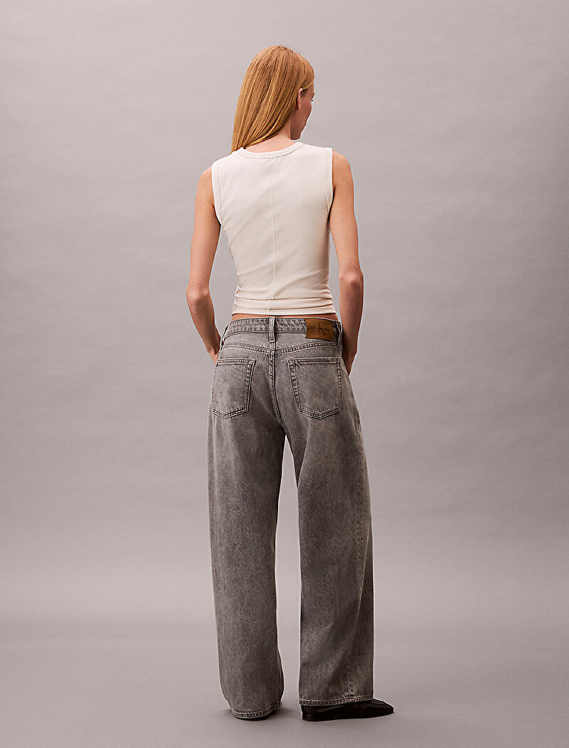 Calvin Klein Yeşil Renkli Kadın Low Rise Baggy Diamond Jean Pantolon