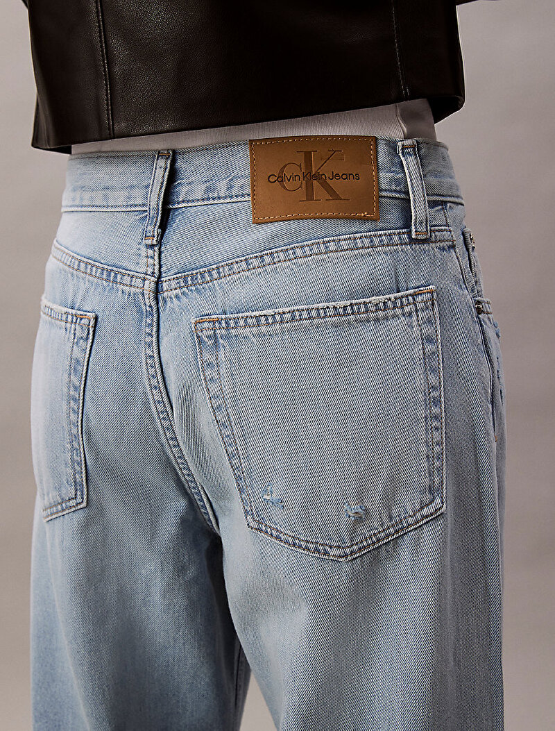 Calvin Klein Mavi Renkli Kadın Low Rise Baggy Jean Pantolon