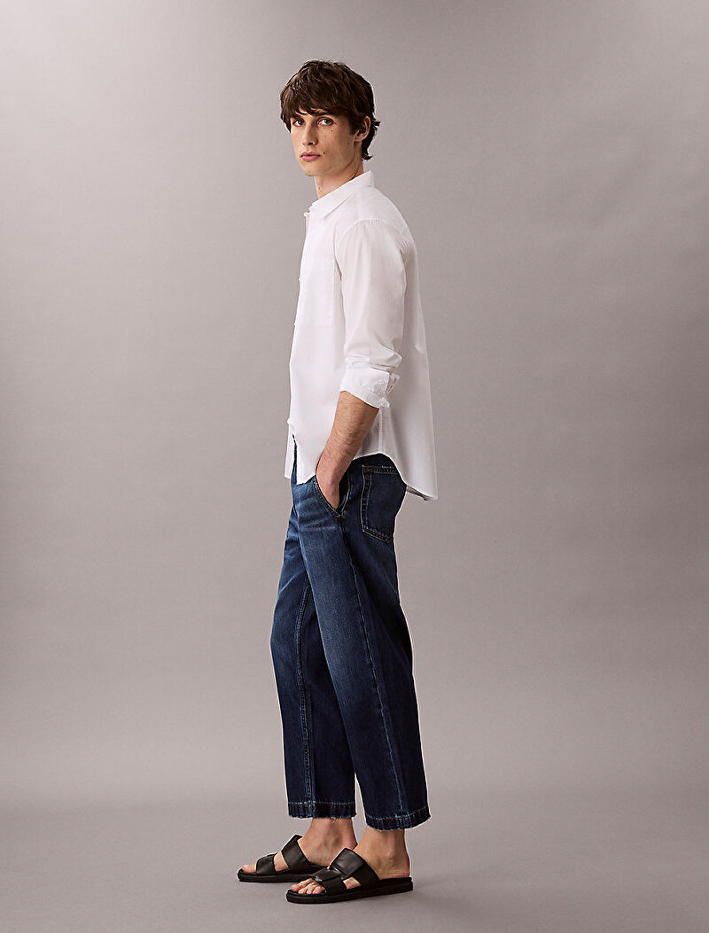 Calvin Klein Lacivert Renkli Erkek Cropped 90's Celtic Jean Pantolon