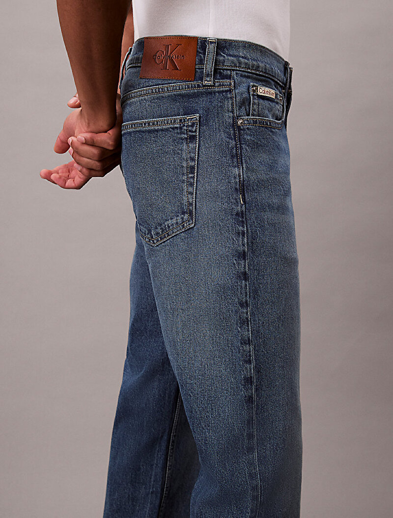 Calvin Klein Mavi Renkli Erkek Standard Straight Tinted Jean Pantolon