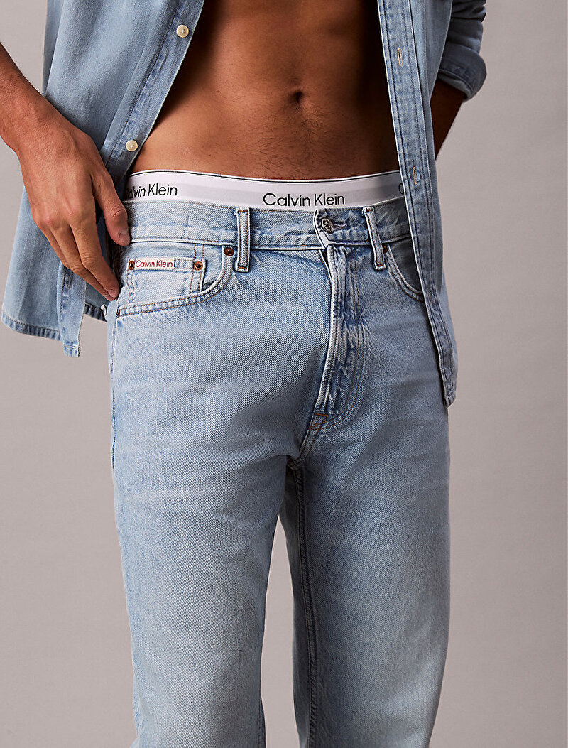 Calvin Klein Mavi Renkli Erkek Standard Straight Jean Pantolon