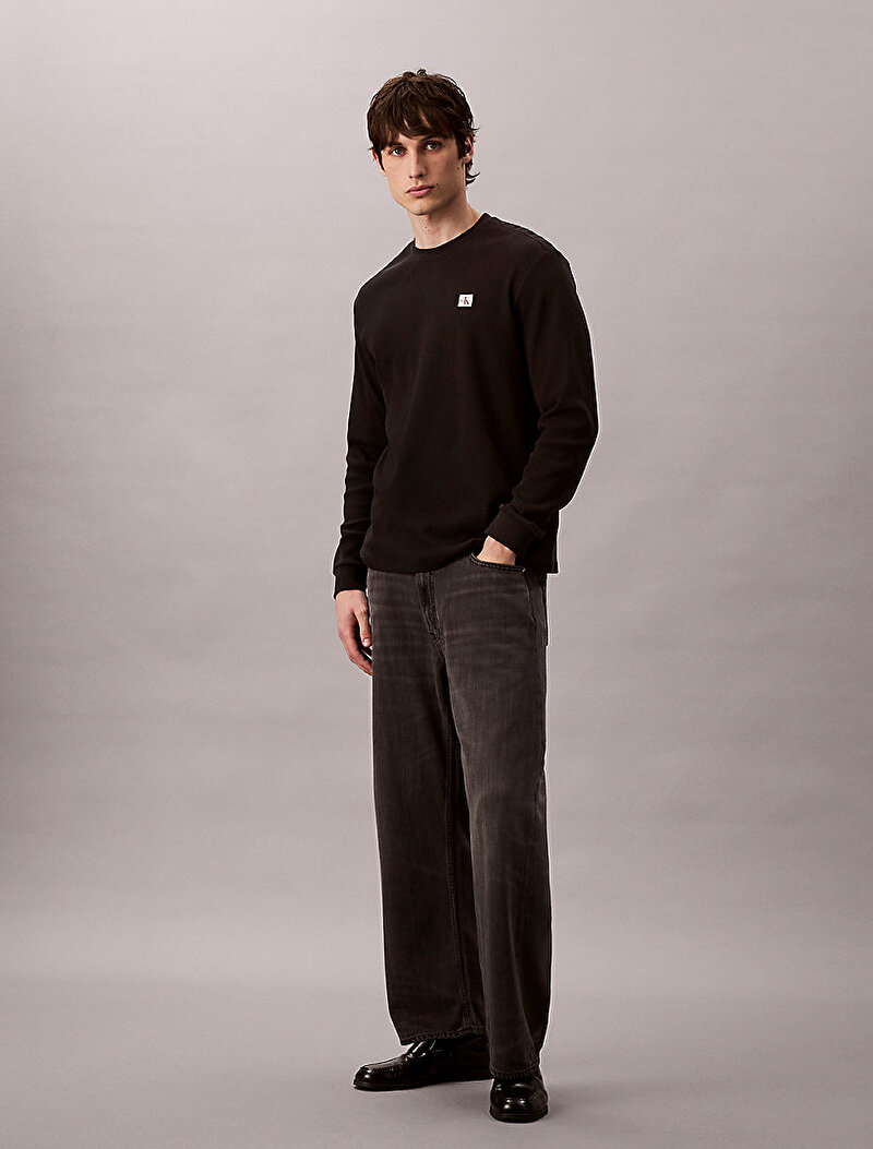 Calvin Klein Siyah Renkli Erkek Baggy Charcoal Ash Jean Pantolon