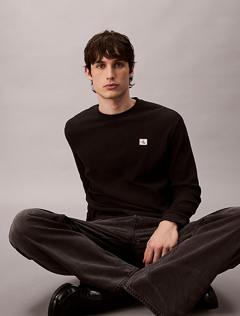 Calvin Klein Siyah Renkli Erkek Baggy Charcoal Ash Jean Pantolon