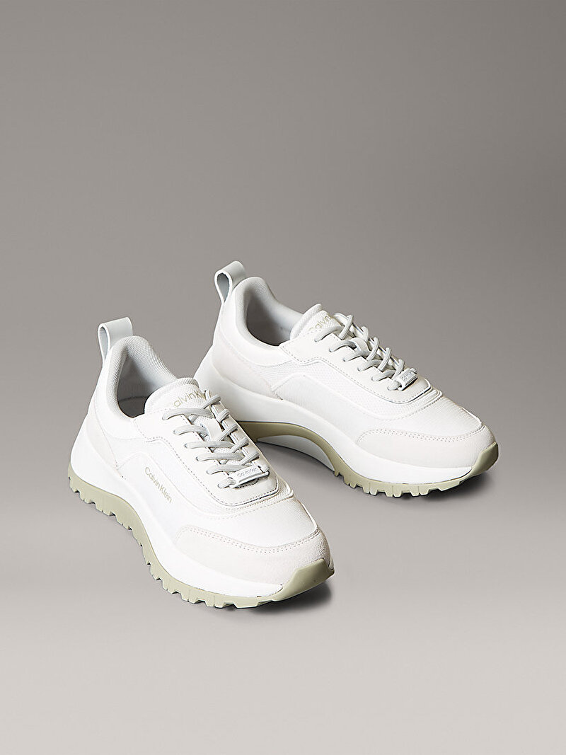Calvin Klein Beyaz Renkli Kadın Runner Lace Up Sneaker