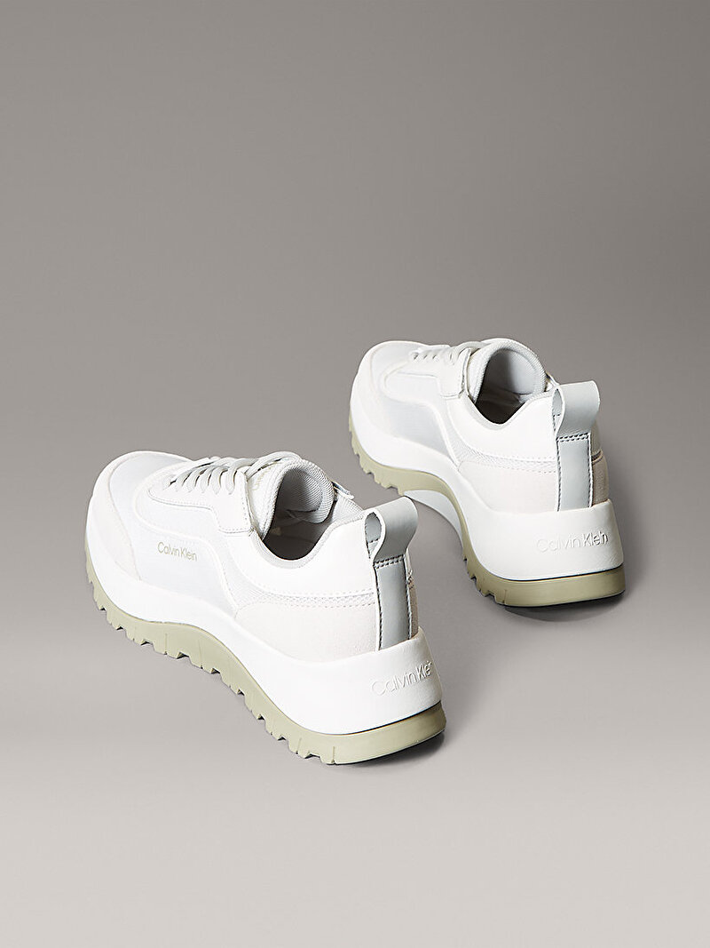 Calvin Klein Beyaz Renkli Kadın Runner Lace Up Sneaker