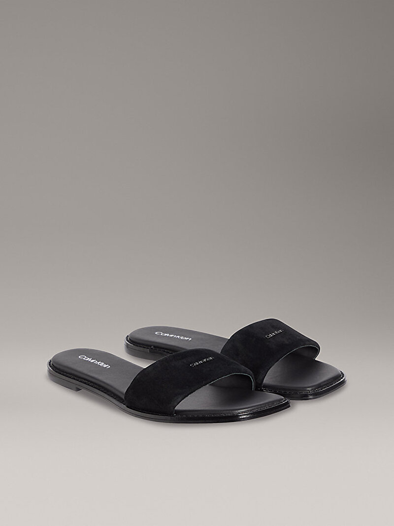 Calvin Klein Siyah Renkli Kadın Flat Squared Terlik