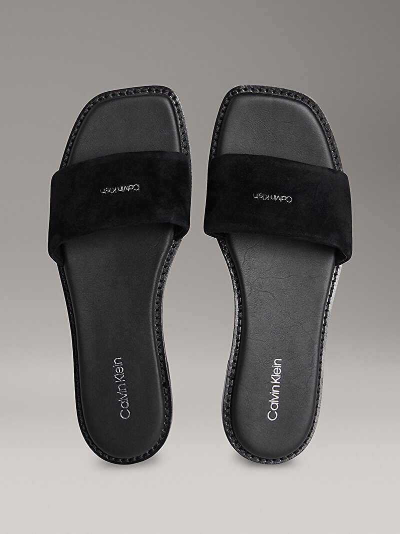 Calvin Klein Siyah Renkli Kadın Flat Squared Terlik