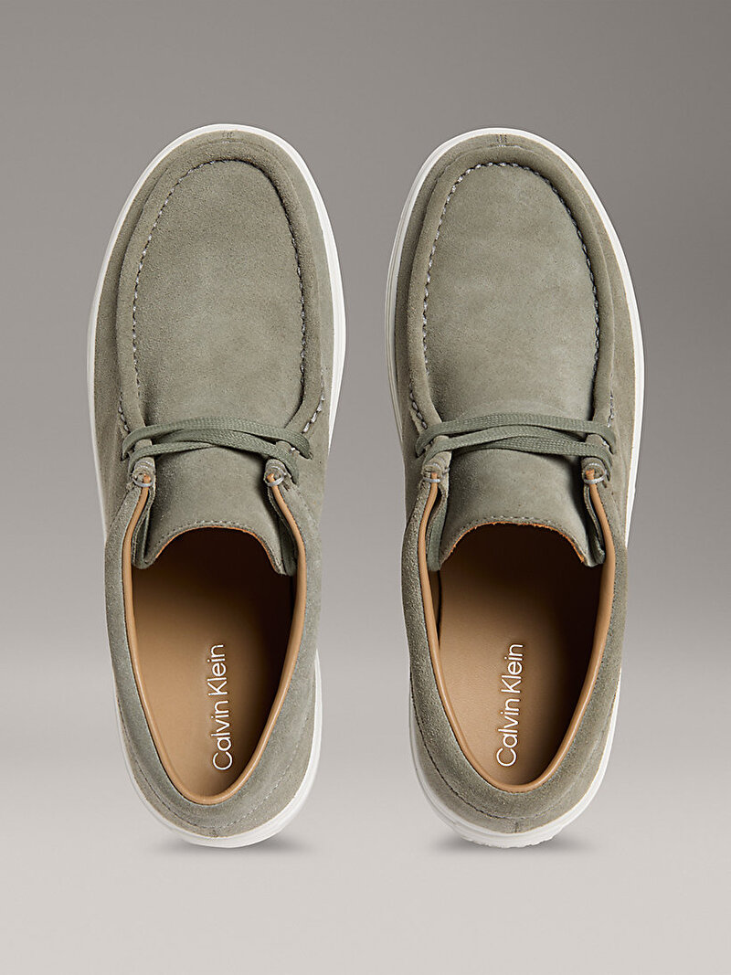 Calvin Klein Yeşil Renkli Erkek Hybrid Apron Lace Up Klasik Ayakkabı