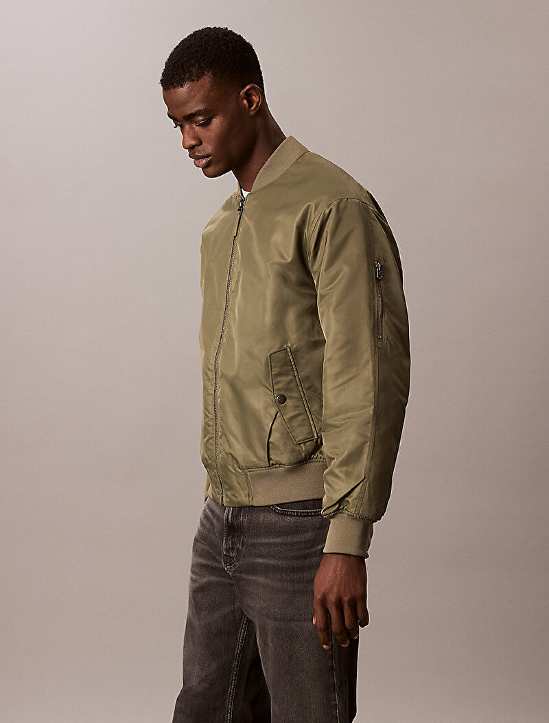 Calvin Klein Yeşil Renkli Erkek Naylon Bomber Ceket