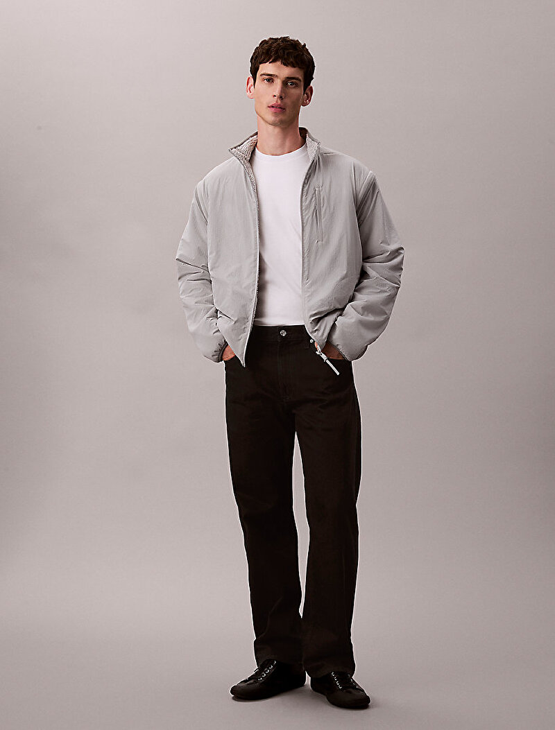 Calvin Klein Gri Renkli Erkek Reversible Sherpa Ceket