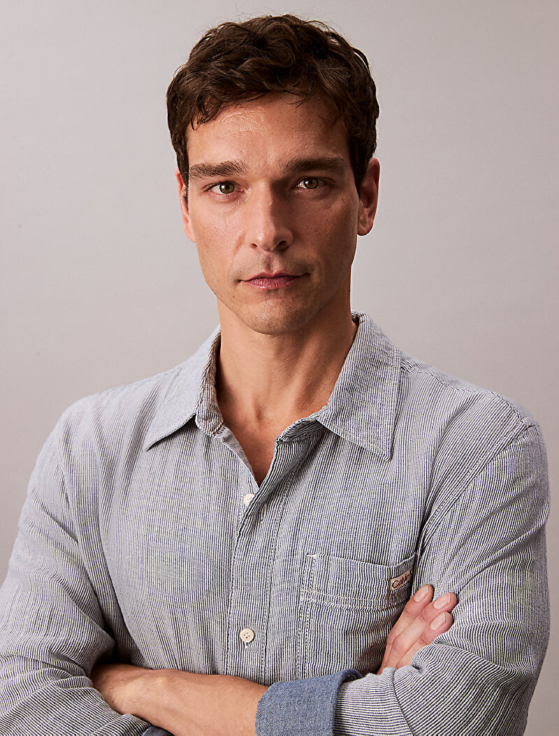 Calvin Klein Gri Renkli Erkek Casual Classic Board Gömlek