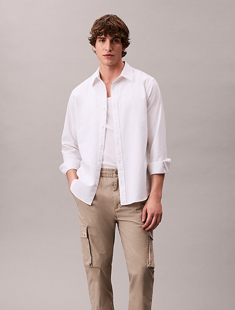 Calvin Klein Bej Renkli Erkek Skinny Elastic Pantolon