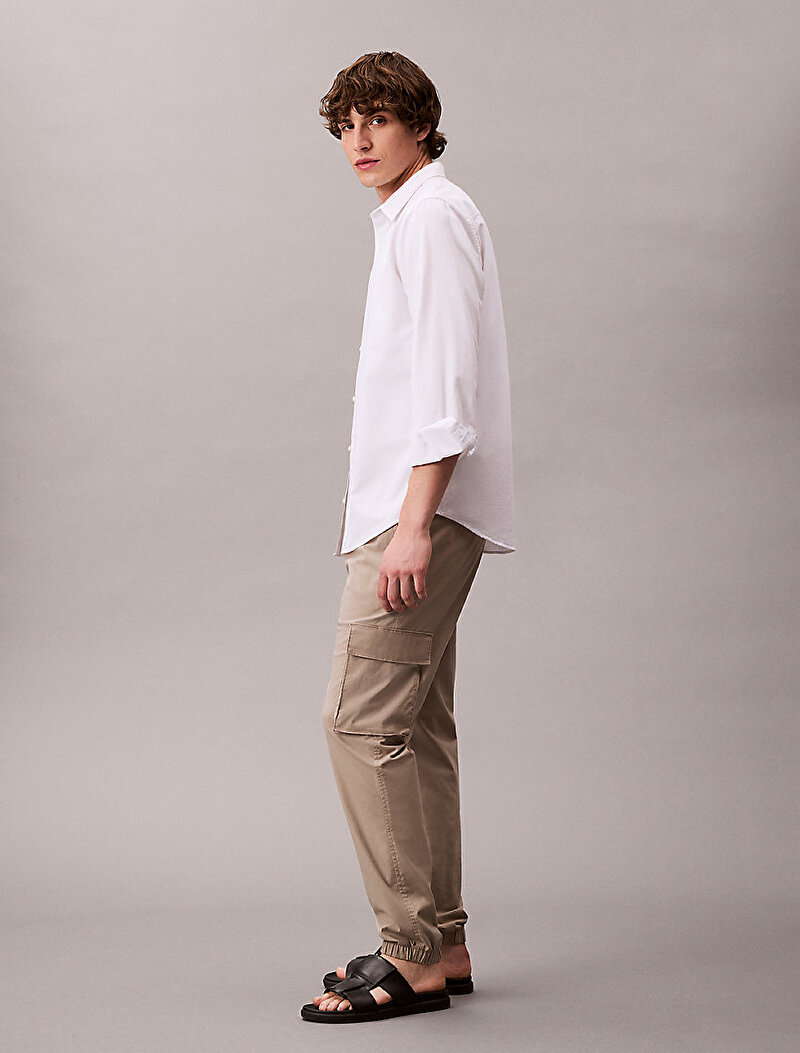 Calvin Klein Bej Renkli Erkek Skinny Elastic Pantolon