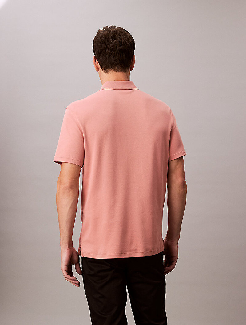 Calvin Klein Pembe Renkli Erkek Supima Chest Polo T-shirt
