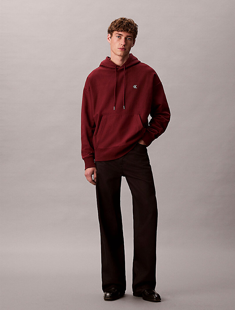 Calvin Klein Kırmızı Renkli Erkek Premium Terry Monogram Sweatshirt