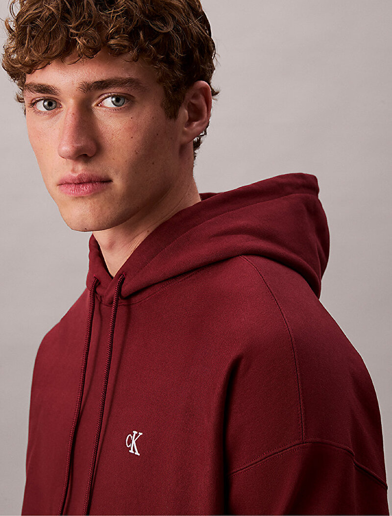Calvin Klein Kırmızı Renkli Erkek Premium Terry Monogram Sweatshirt