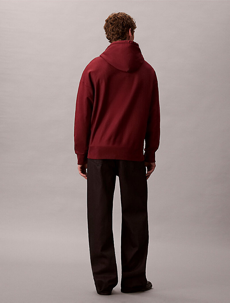 Calvin Klein Kırmızı Renkli Erkek Premium Terry Monogram Sweatshirt