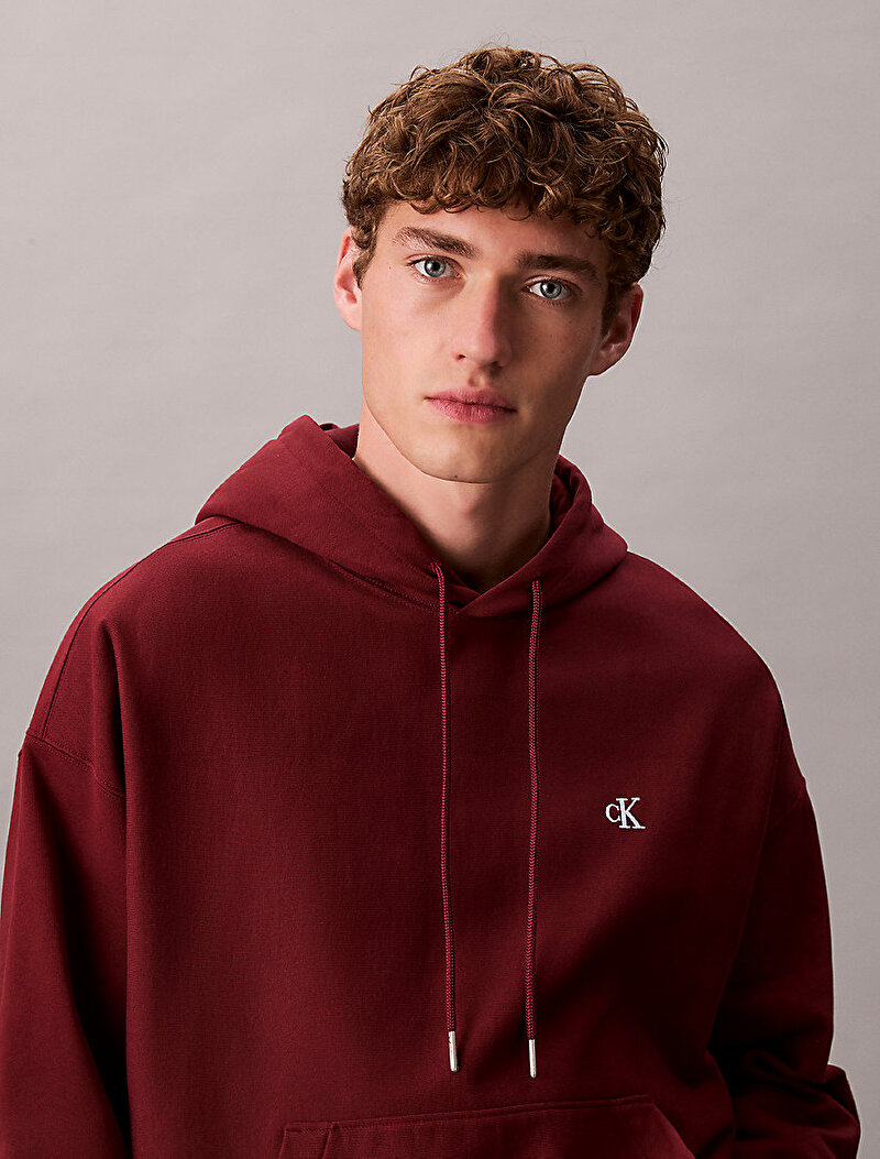 Calvin Klein Kırmızı Renkli Erkek Premium Terry Monogram Sweatshirt