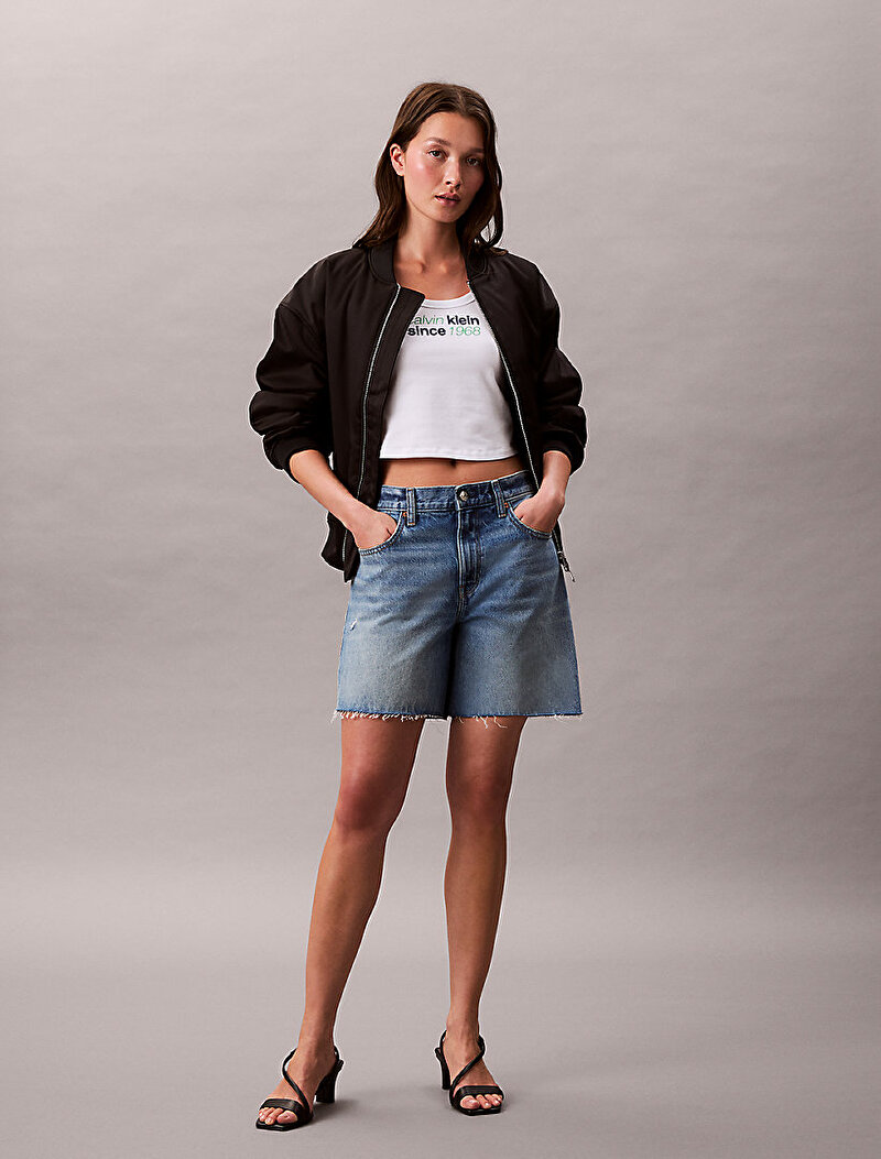 Calvin Klein Beyaz Renkli Kadın Baby T-shirt