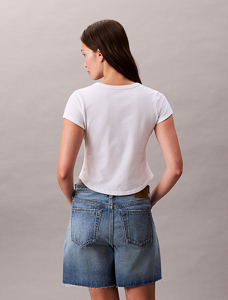Calvin Klein Beyaz Renkli Kadın Baby T-shirt