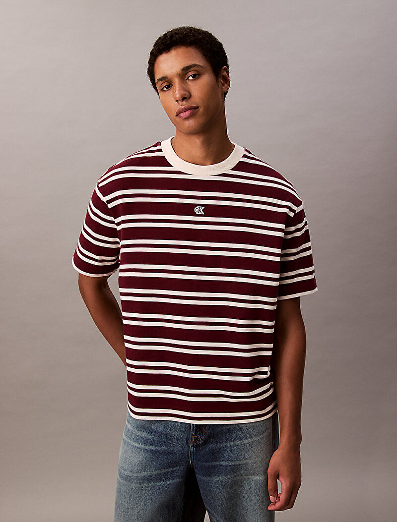 Calvin Klein Kırmızı Renkli Erkek Stripe Jersey T-shirt