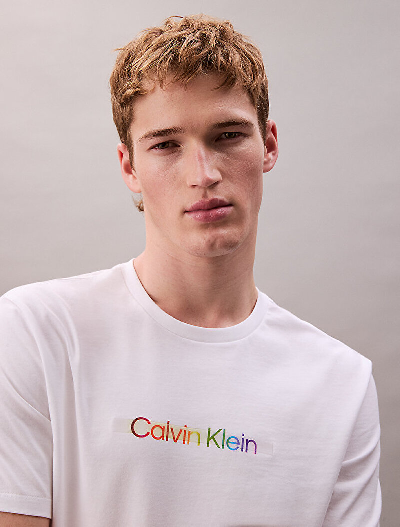 Calvin Klein Beyaz Renkli Erkek 20s Calvin Klein T-shirt