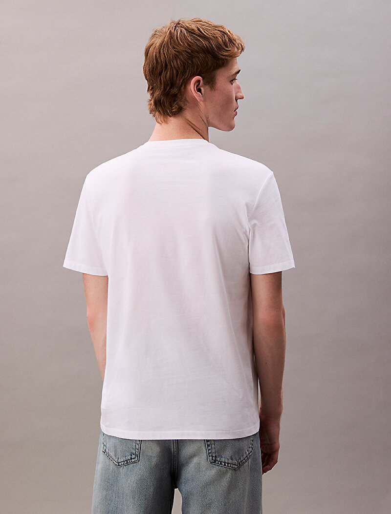 Calvin Klein Beyaz Renkli Erkek 20s Calvin Klein T-shirt