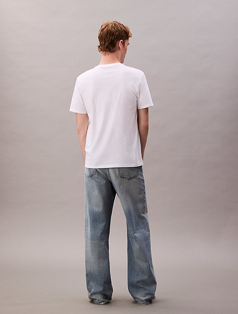 Calvin Klein Beyaz Renkli Erkek 20s Calvin Klein T-shirt