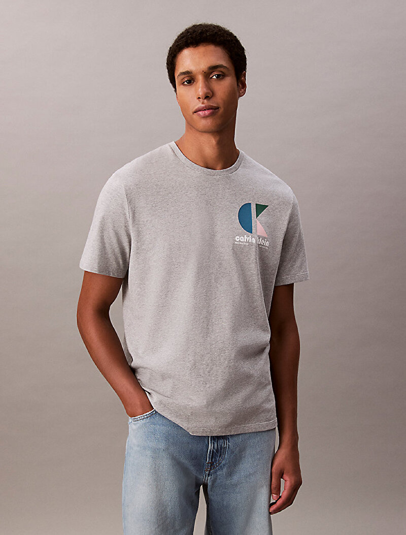 Calvin Klein Gri Renkli Erkek 20s Ck Bauhaus T-shirt