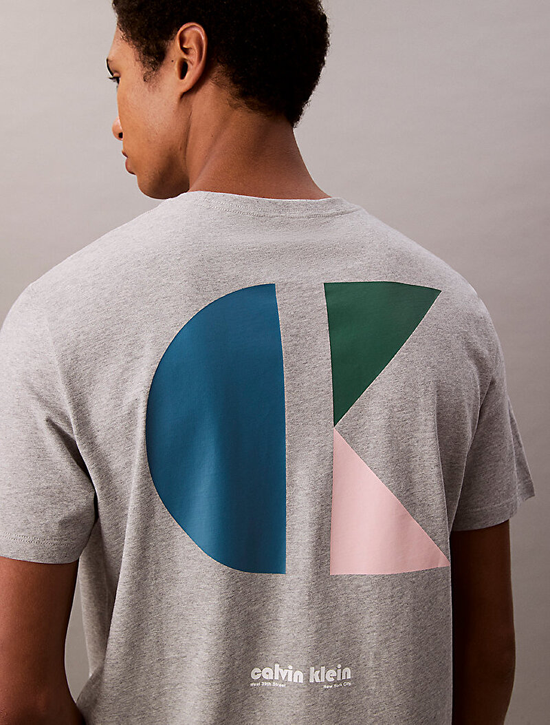 Calvin Klein Gri Renkli Erkek 20s Ck Bauhaus T-shirt