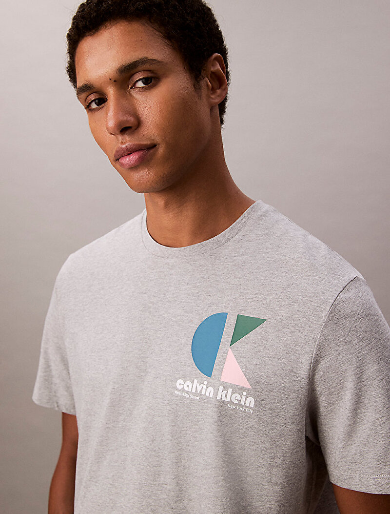 Calvin Klein Gri Renkli Erkek 20s Ck Bauhaus T-shirt
