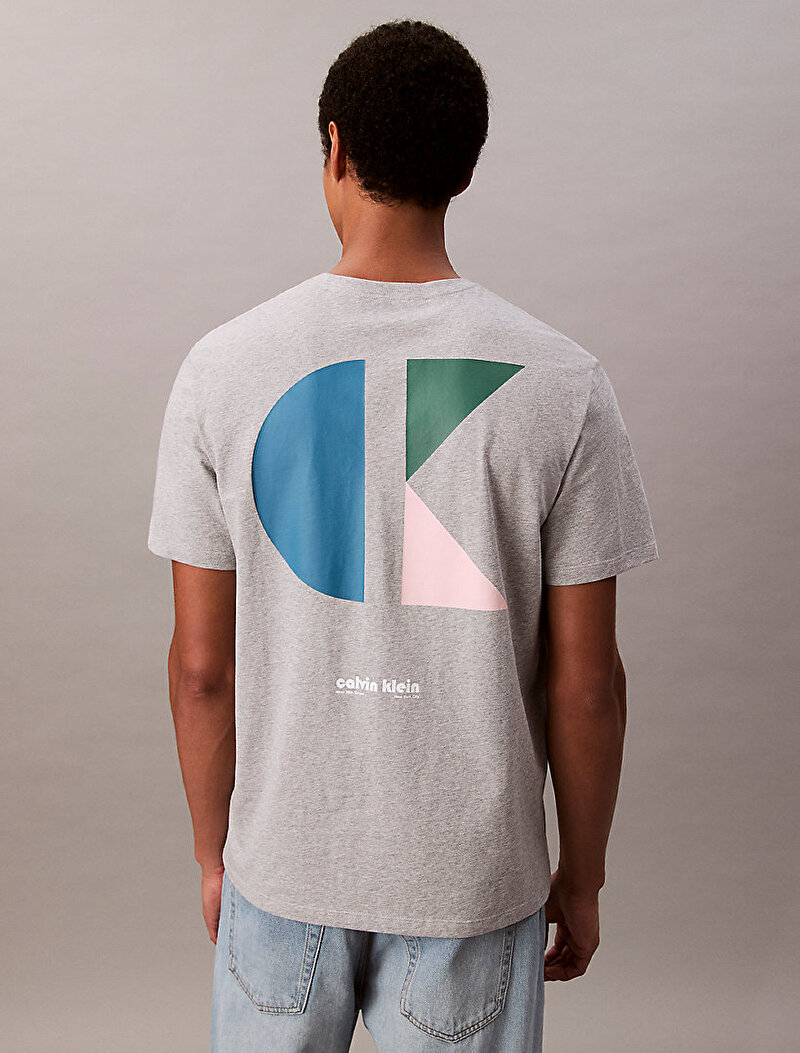Calvin Klein Gri Renkli Erkek 20s Ck Bauhaus T-shirt