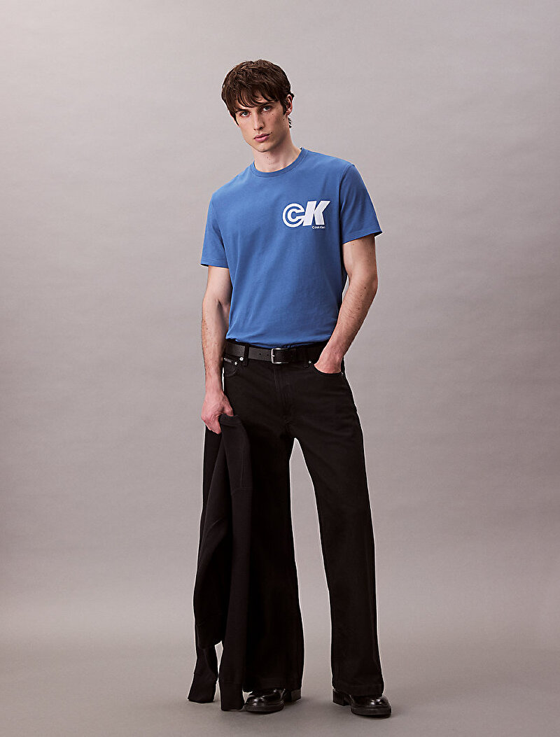 Calvin Klein Mavi Renkli Erkek 20s Ck Sport Logo T-shirt
