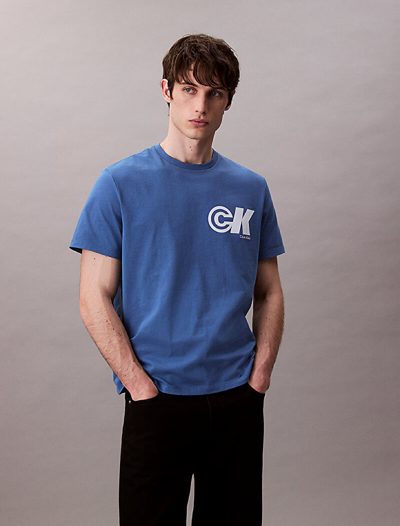 Calvin Klein Mavi Renkli Erkek 20s Ck Sport Logo T-shirt