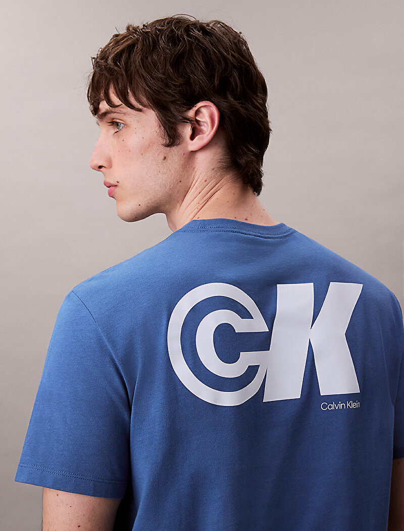 Calvin Klein Mavi Renkli Erkek 20s Ck Sport Logo T-shirt