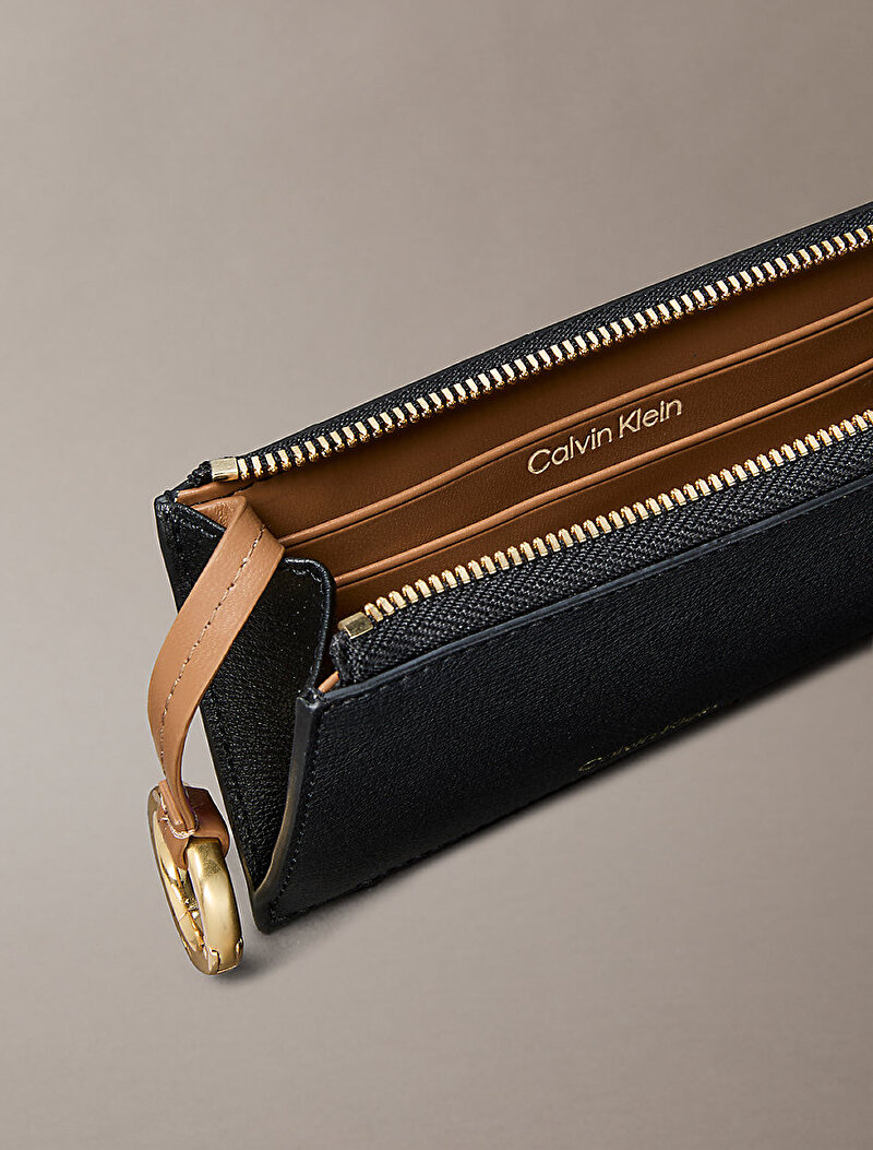 Calvin Klein Siyah Renkli Kadın Foil Logo Cüzdan