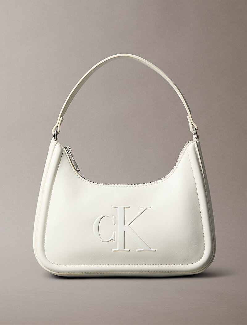 Calvin Klein Beyaz Renkli Kadın Bold Ck Small Omuz Çantası