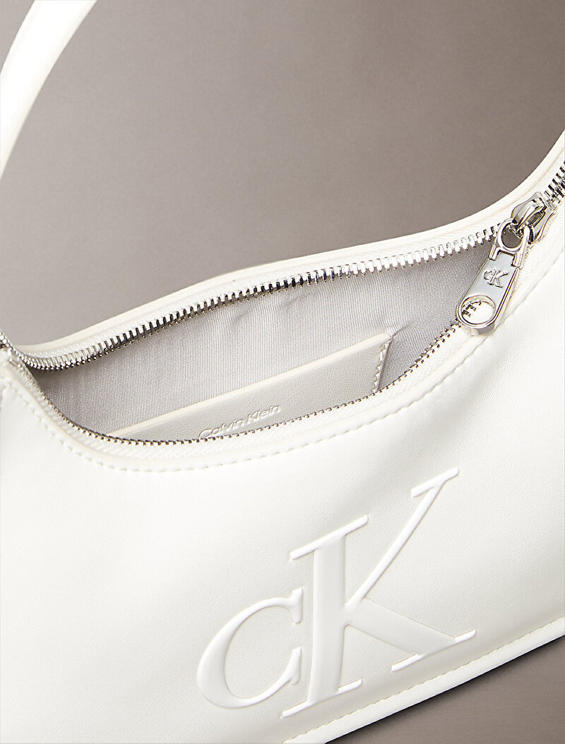 Calvin Klein Beyaz Renkli Kadın Bold Ck Small Omuz Çantası