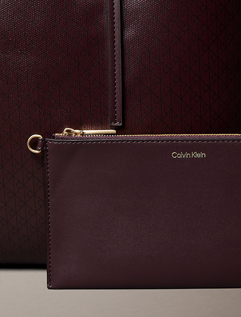 Calvin Klein Kırmızı Renkli Kadın Emblem Tote Çanta