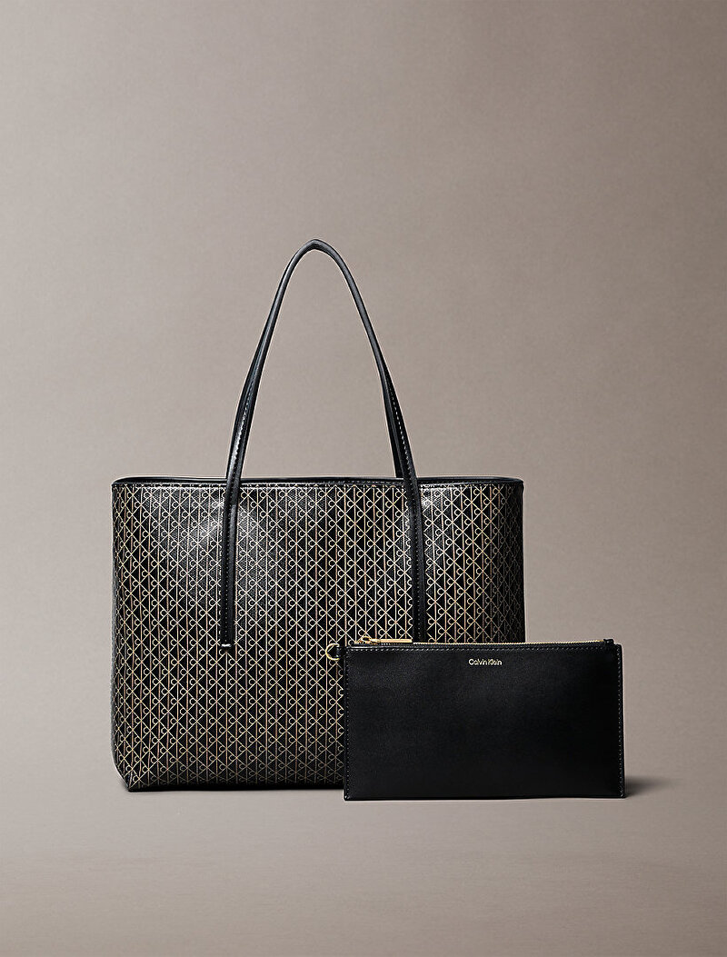 Calvin Klein Siyah Renkli Kadın Emblem Small Tote Çanta