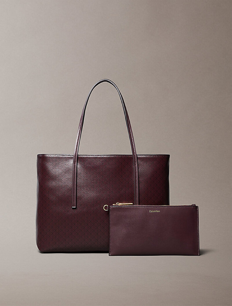 Calvin Klein Kırmızı Renkli Kadın Emblem Small Tote Çanta