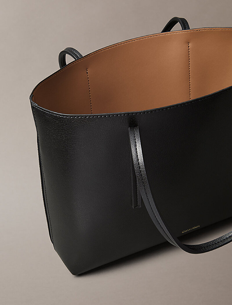 Calvin Klein Siyah Renkli Kadın Foil Logo Small Tote Çanta