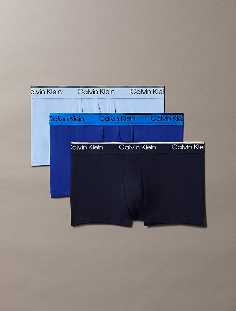 Calvin Klein Mavi Renkli Erkek 3'lü Paket Low Rise Trunk Boxer