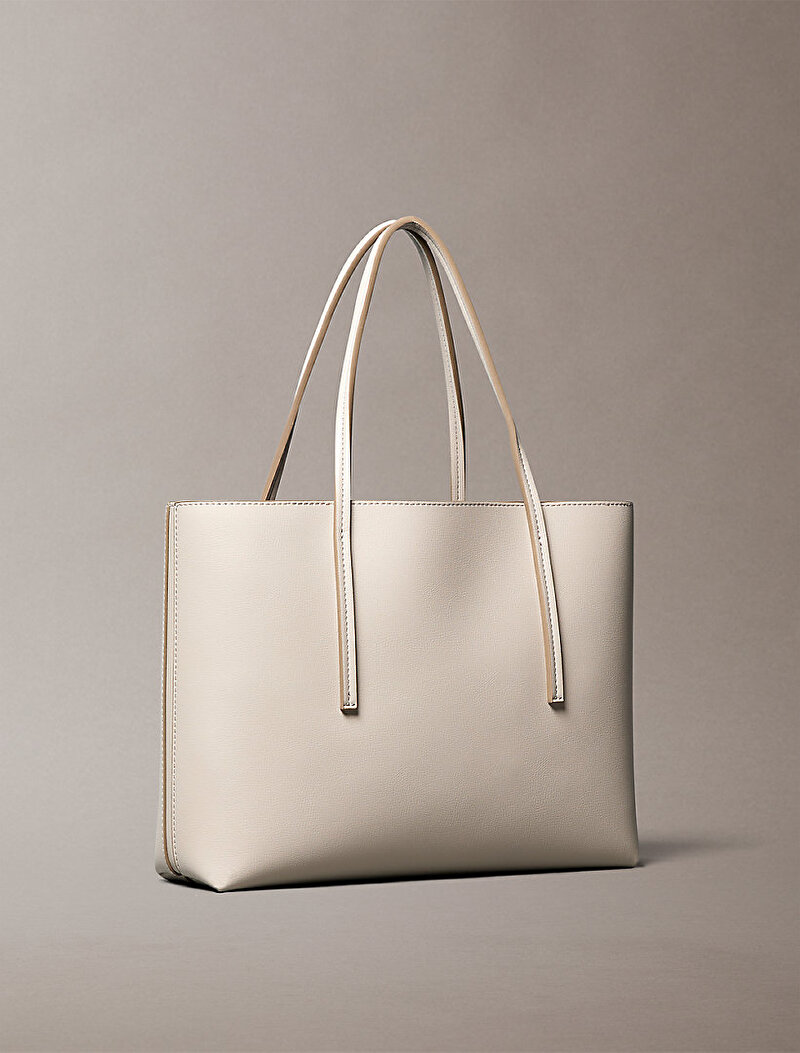 Calvin Klein Bej Renkli Kadın Foil Logo Small Tote Çanta