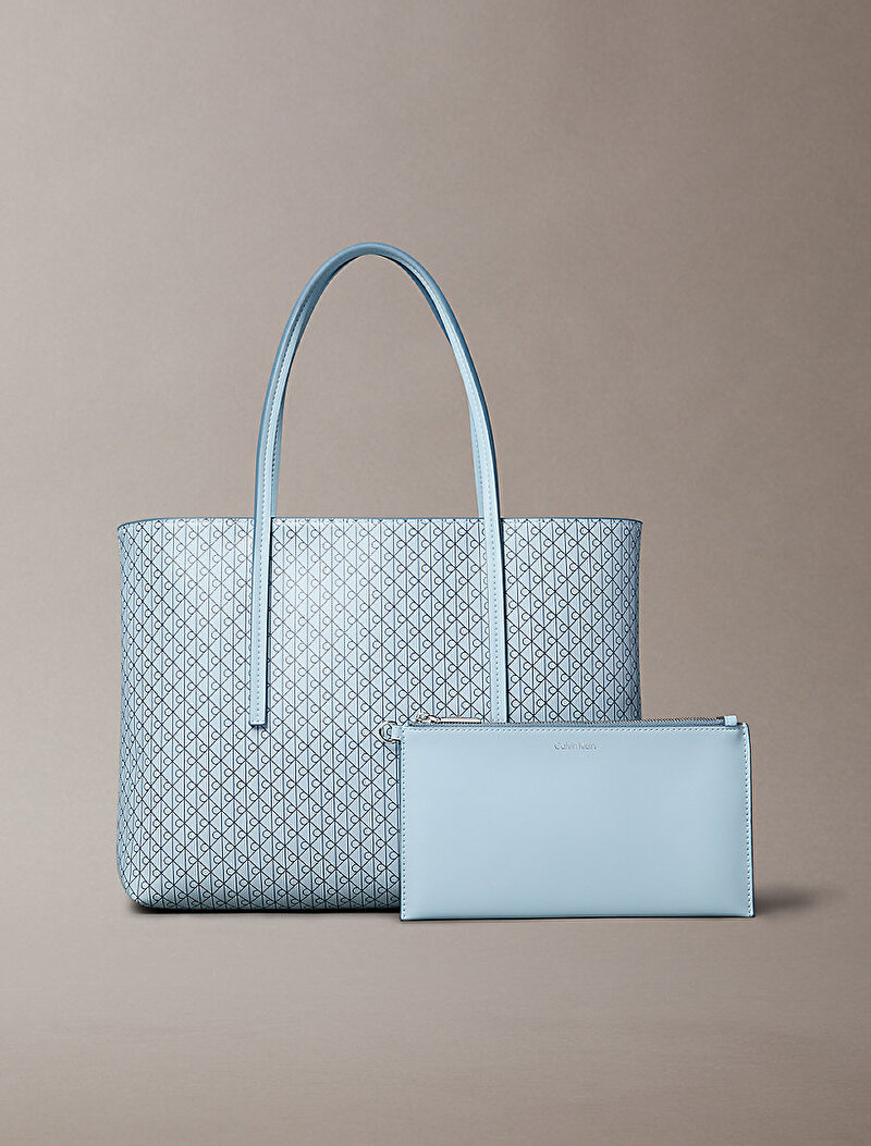 Calvin Klein Mavi Renkli Kadın Emblem Small Tote Çanta